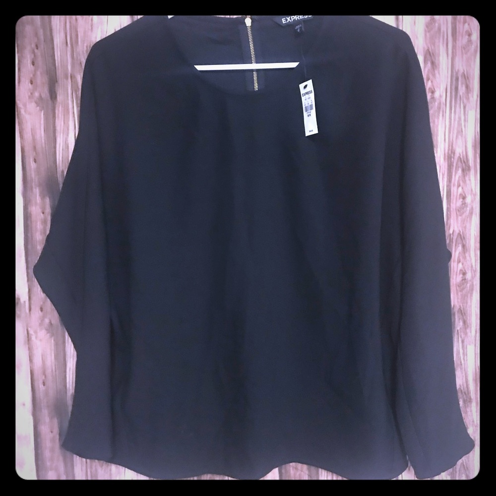 Black chiffon express top